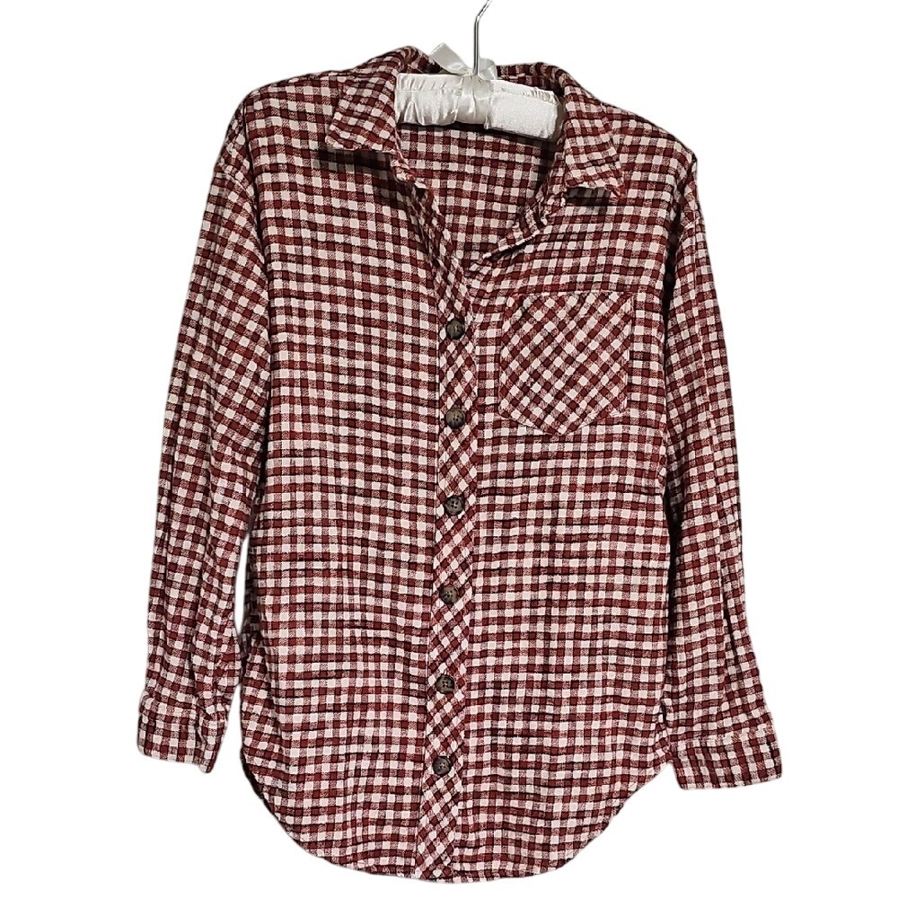 Brown Flannel Boyfriend Maurices Oversized Checkered Flannel Size‎ XS EUC